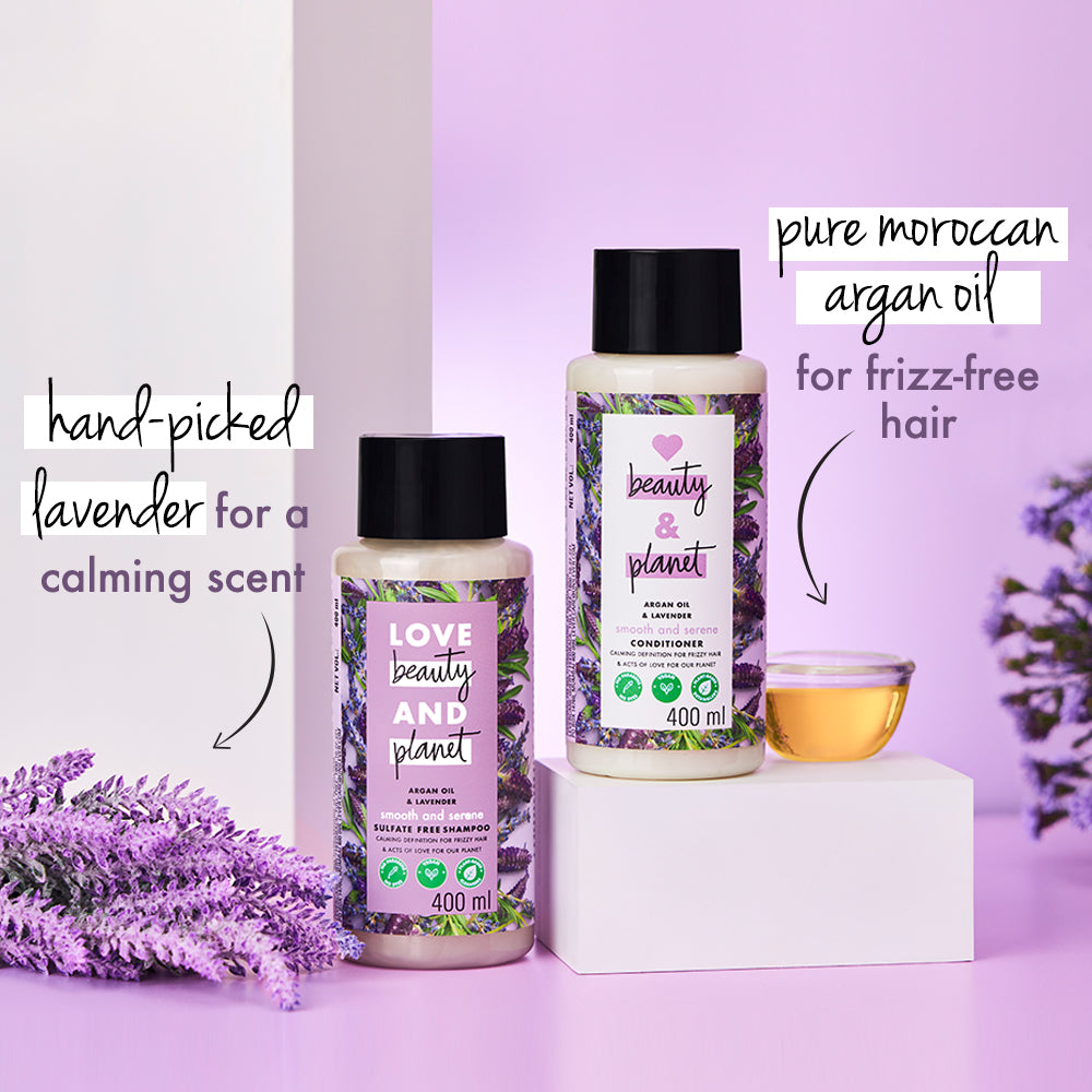 Natural Argan Oil & Lavender Sulfate Free Anti-Frizz Shampoo - 400ml