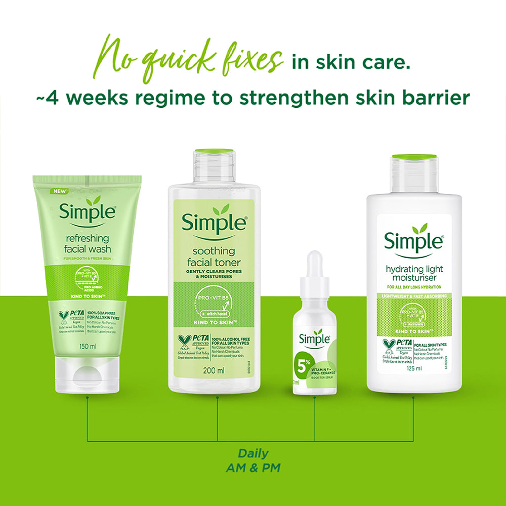 Simple Hydrating Light Moisturiser with Borage Seed Oil + Pro-Vit B5 + Vit E -125 ml