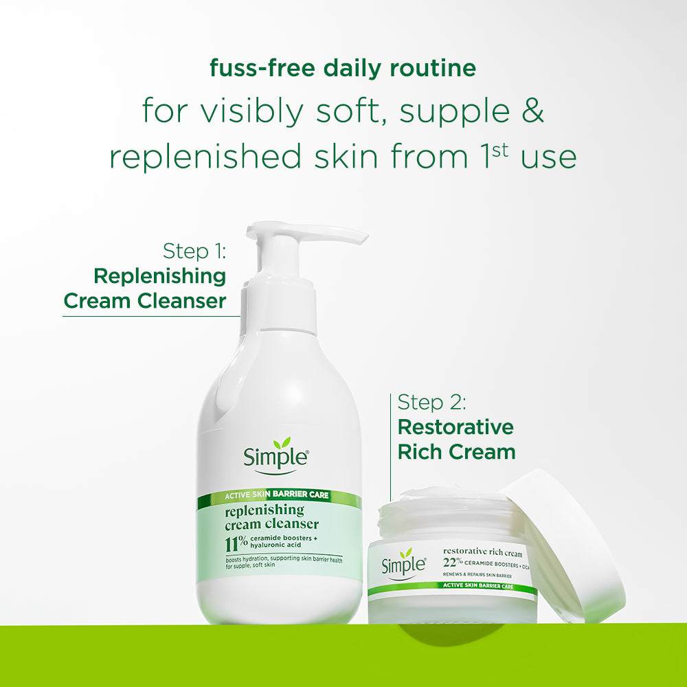 Simple Active Skin Barrier Care Replenishing Cream Cleanser 150ml