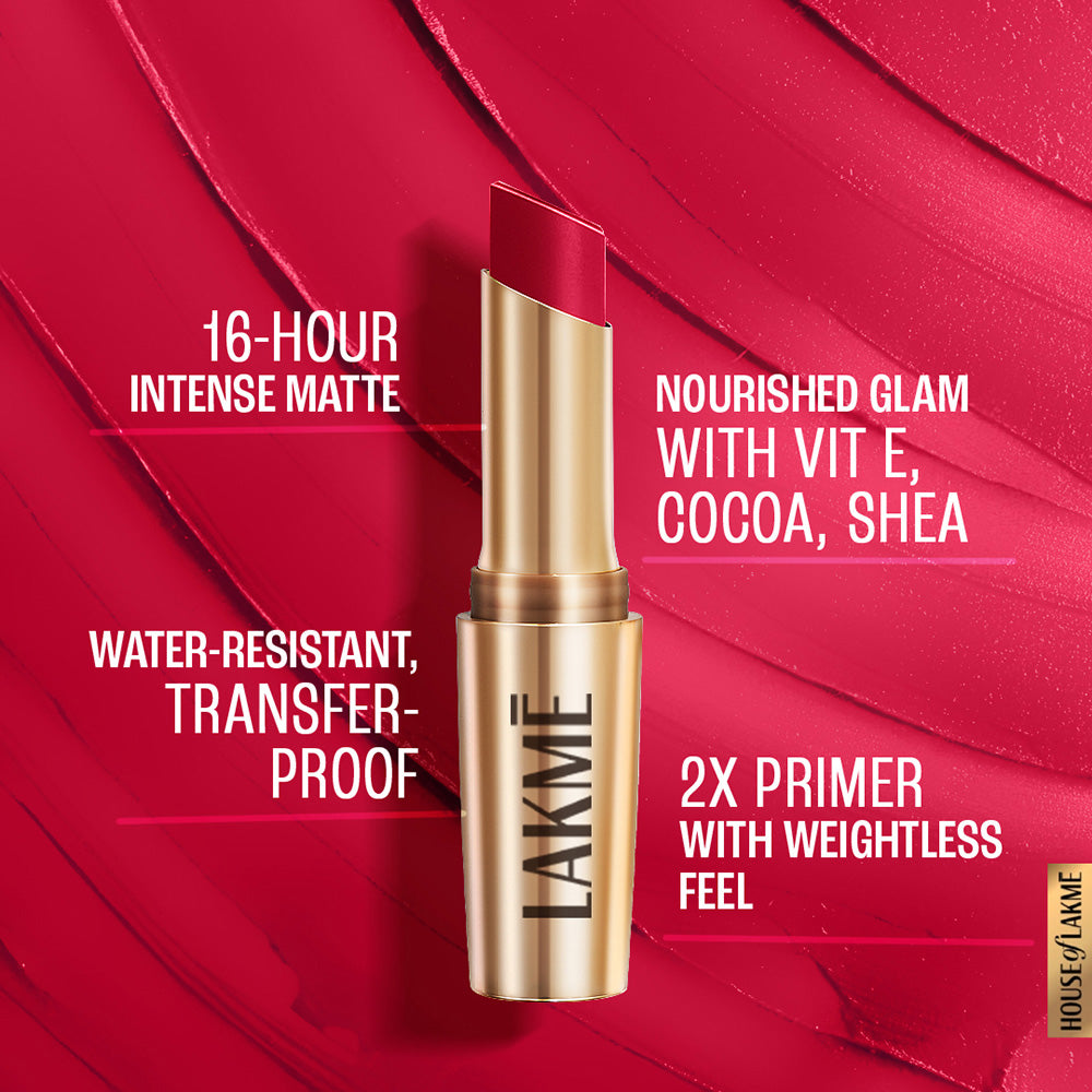 9to5 Powerplay Priming Matte Lipstick - Iconic Red