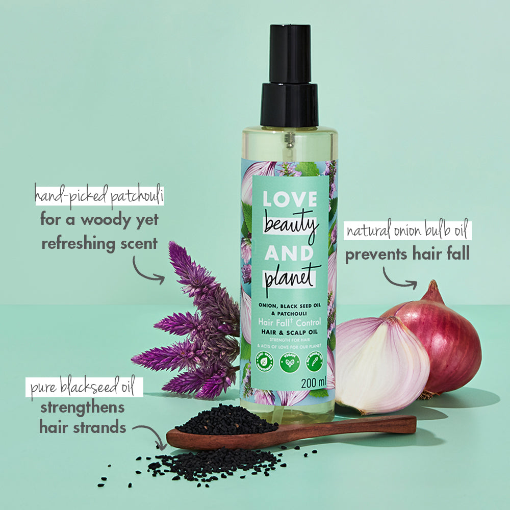 Onion, Black Seed Oil & Patchouli Hairfall Control Hair Oil - 200ml