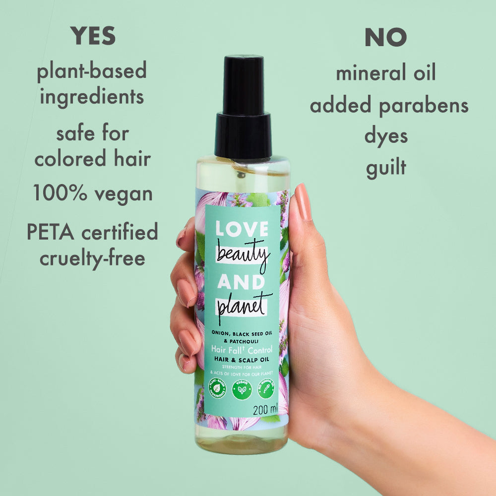 Onion, Black Seed Oil & Patchouli Hairfall Control Hair Oil - 200ml