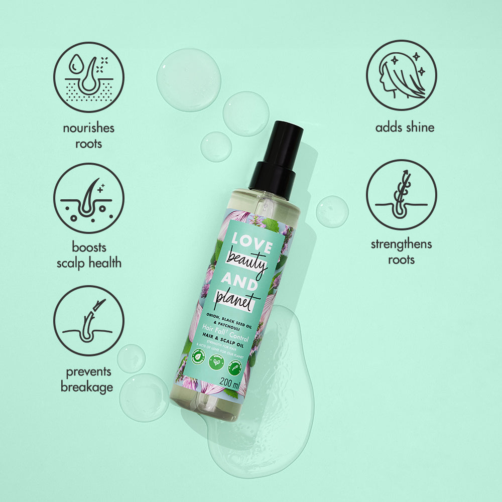 Onion, Black Seed Oil & Patchouli Hairfall Control Hair Oil - 200ml