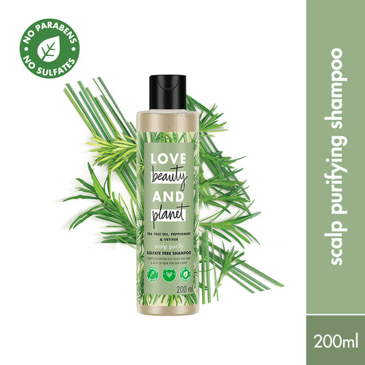 Tea Tree, Peppermint & Vetiver Sulfate Free Purifying Shampoo - 200ml
