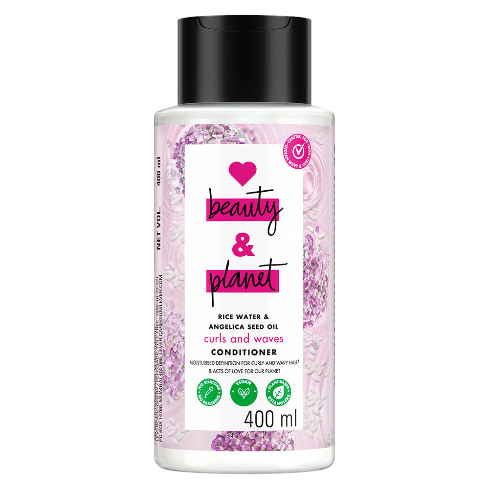 Rice Water & Angelica Seed Oil Silicone Free Conditioner For Curly & Wavy Hair 400ml