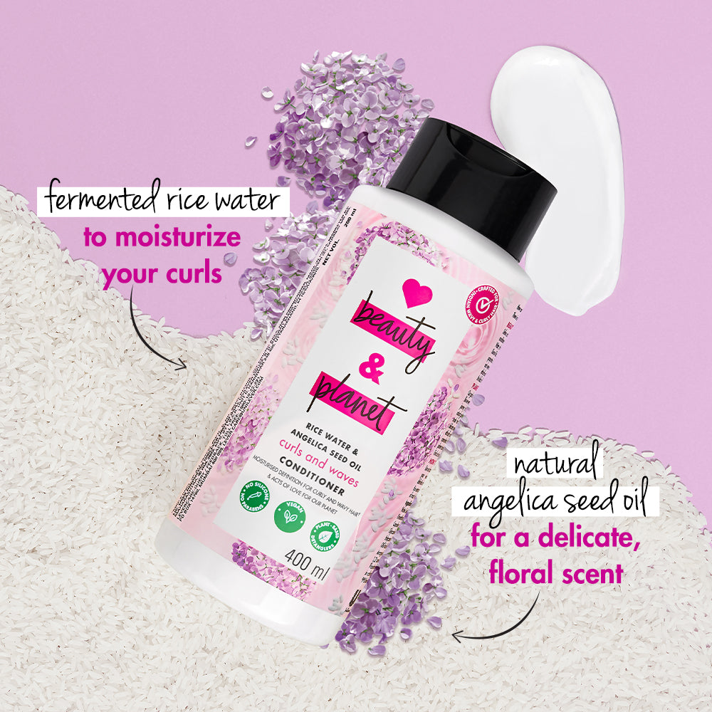 Rice Water & Angelica Seed Oil Silicone Free Conditioner For Curly & Wavy Hair 400ml