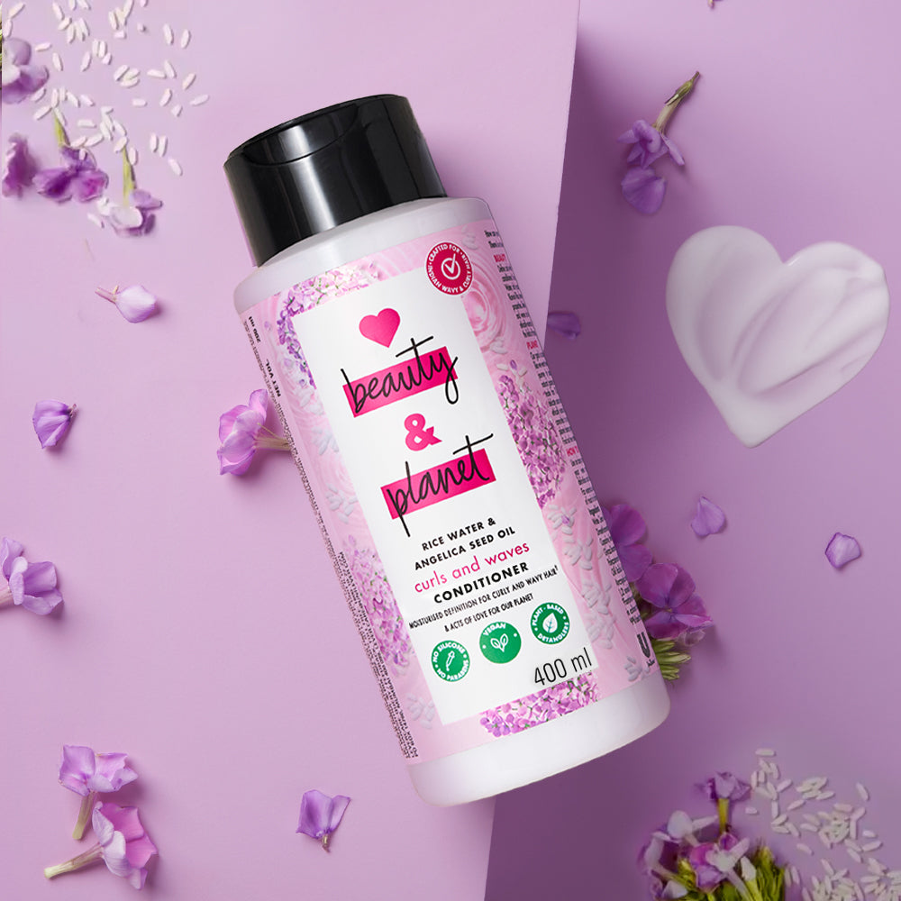 Rice Water & Angelica Seed Oil Silicone Free Conditioner For Curly & Wavy Hair 400ml