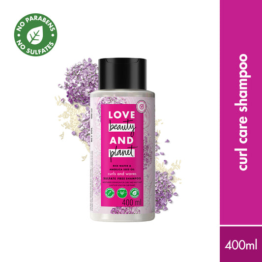 Rice Water & Angelica Seed Oil Silicone Free Shampoo For Curly & Wavy Hair- 400ml