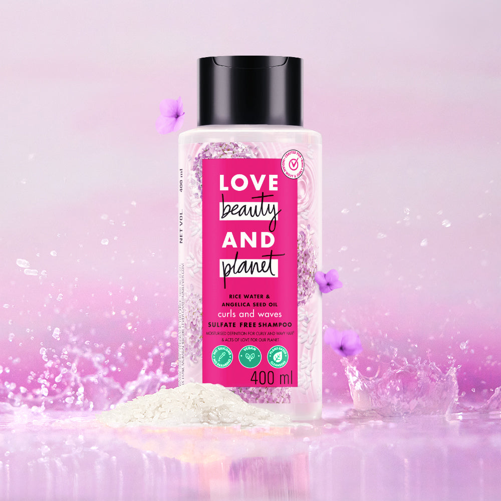 Rice Water & Angelica Seed Oil Silicone Free Shampoo For Curly & Wavy Hair- 400ml