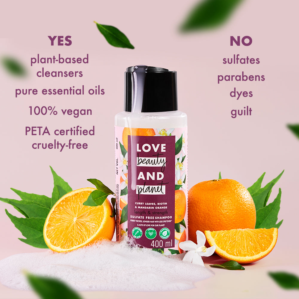Curry Leaves, Biotin & Mandarin Sulfate Free Shampoo - 400ml