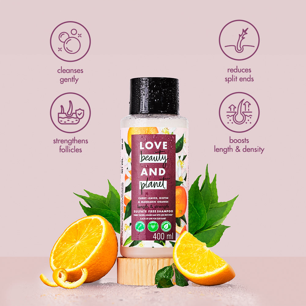 Curry Leaves, Biotin & Mandarin Sulfate Free Shampoo - 400ml
