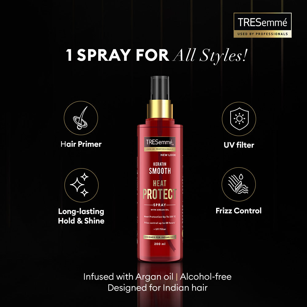 Keratin Smooth Heat Protect Spray, Ideal for Heat Styling 200 ml