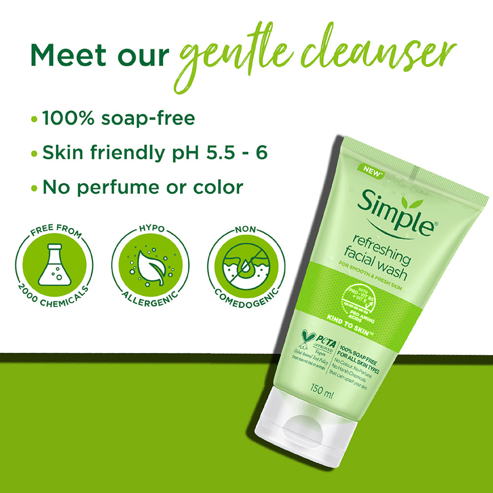 Simple Refreshing Face Wash with Pro-Vit B5 + Vit E - 150ml