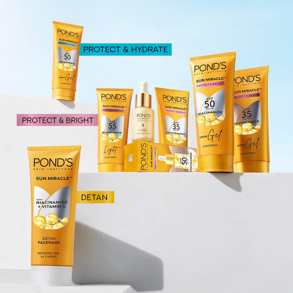 Sun Miracle SPF 50 PA+++ Crème Gel Sunscreen - Protect & Bright, With Niacinamide 100g