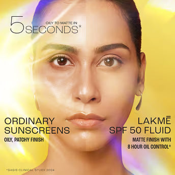 Lakme Sun Expert Dry Matte Fluid SPF 50 PA++++ Sunscreen With 1% Niacinamide & Ceramide